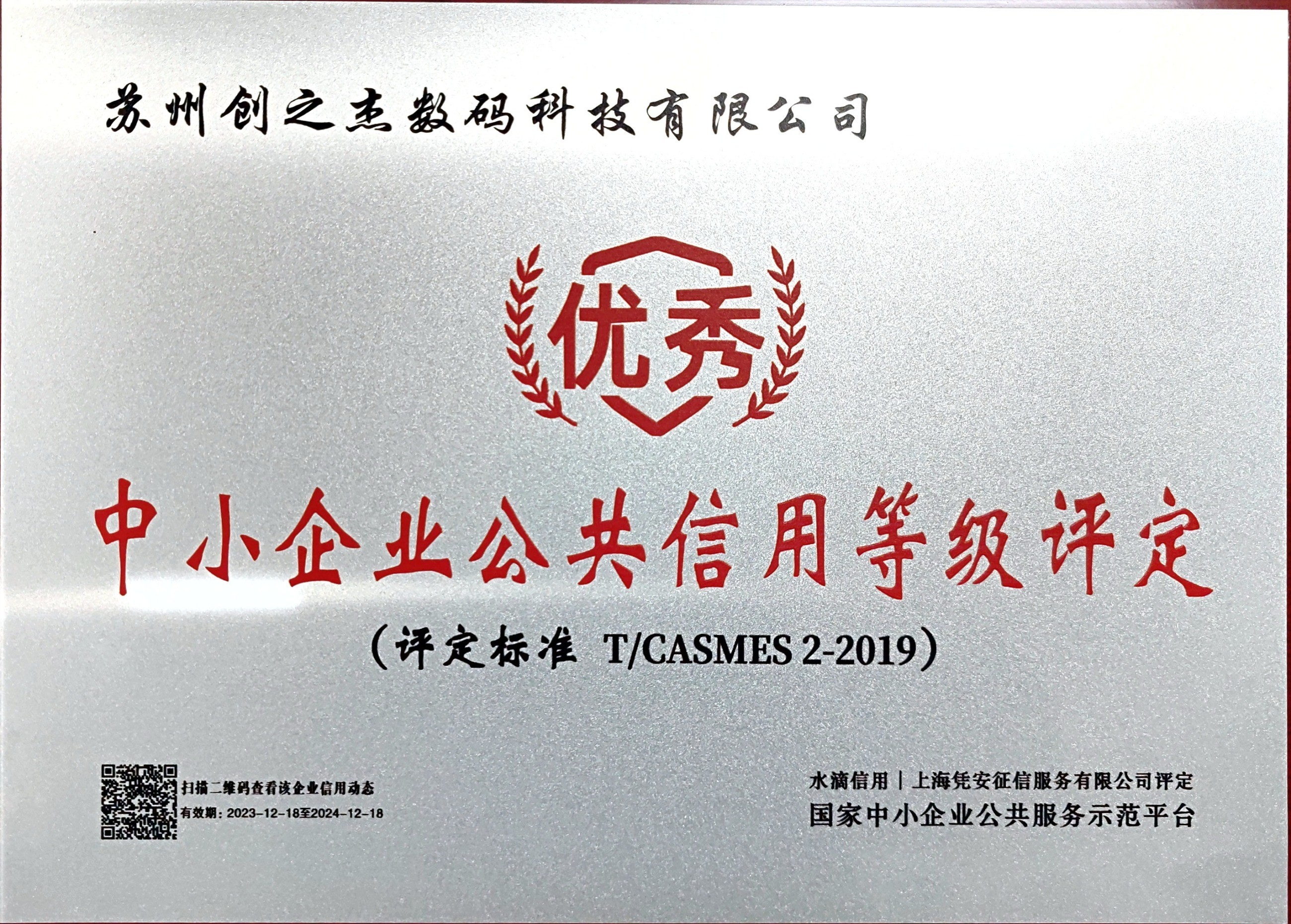中小企业公共信用登记评定